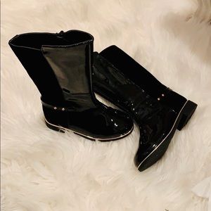 Patent leather boots